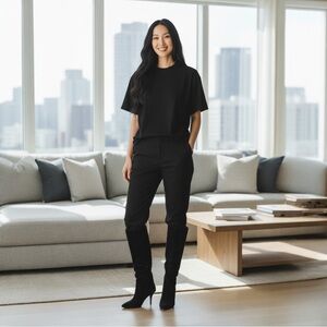Givenchy Black Suede Knee-High Heeled Women's Boots. Tall Leather Stiletto boots
